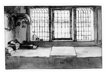 Arbeitstisch des Künstlers am Fenster mit Blick auf den Fluss, ca. 1650 von Willem Drost